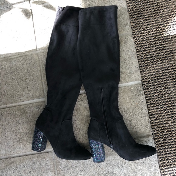 Suede OTK Boot with Glitter